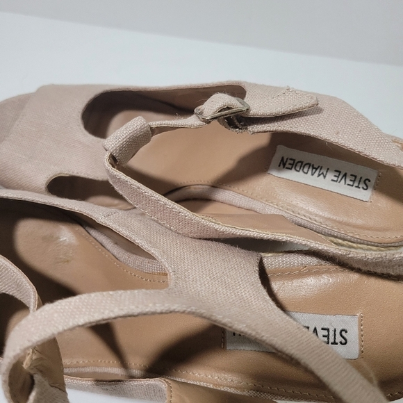 Steve Madden Kendraaa Oatmeal Wedge Espadrille Sandals Size 10 M - Picture 7 of 10